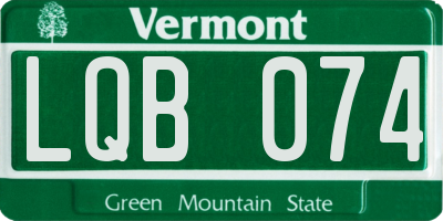 VT license plate LQB074