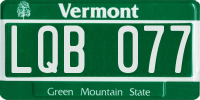 VT license plate LQB077