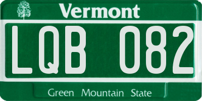 VT license plate LQB082