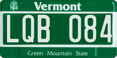 VT license plate LQB084
