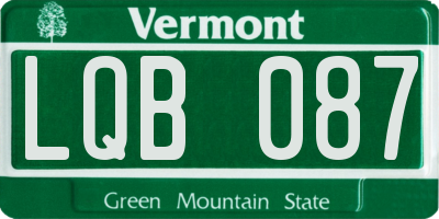 VT license plate LQB087