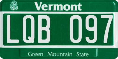 VT license plate LQB097