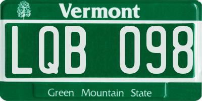VT license plate LQB098