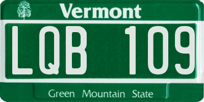 VT license plate LQB109