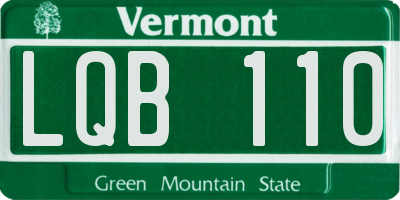VT license plate LQB110