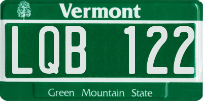 VT license plate LQB122