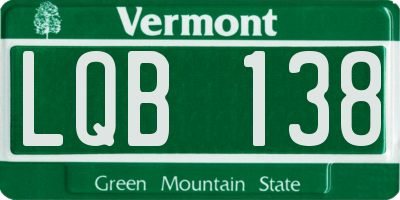 VT license plate LQB138
