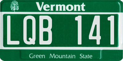 VT license plate LQB141