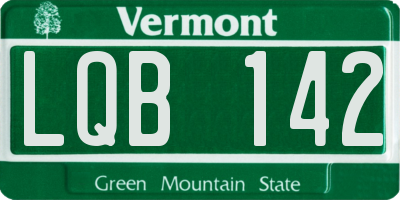 VT license plate LQB142