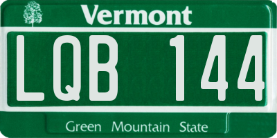 VT license plate LQB144