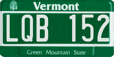 VT license plate LQB152