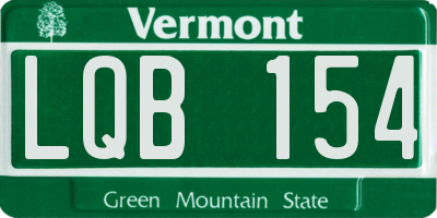 VT license plate LQB154