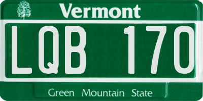 VT license plate LQB170