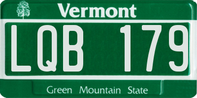 VT license plate LQB179