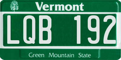 VT license plate LQB192