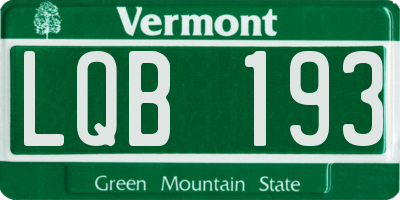 VT license plate LQB193