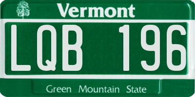 VT license plate LQB196