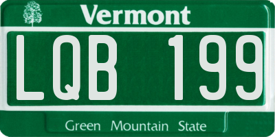 VT license plate LQB199