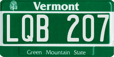 VT license plate LQB207