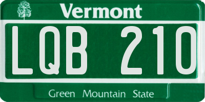 VT license plate LQB210
