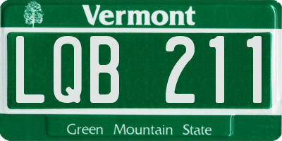 VT license plate LQB211