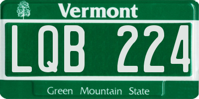 VT license plate LQB224
