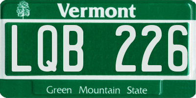 VT license plate LQB226
