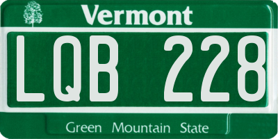 VT license plate LQB228