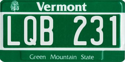 VT license plate LQB231