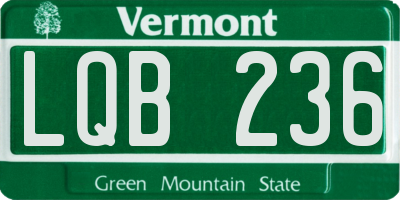 VT license plate LQB236