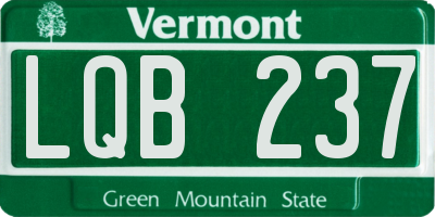 VT license plate LQB237