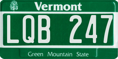 VT license plate LQB247