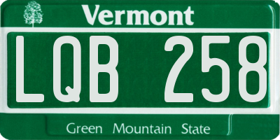 VT license plate LQB258