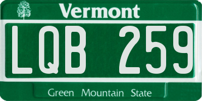 VT license plate LQB259