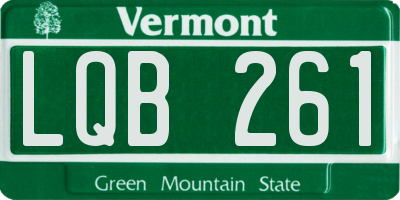 VT license plate LQB261