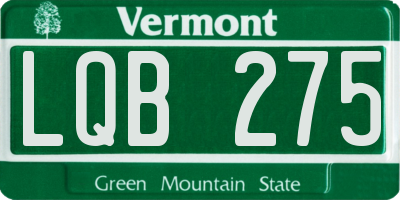 VT license plate LQB275