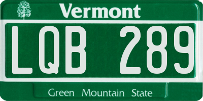 VT license plate LQB289