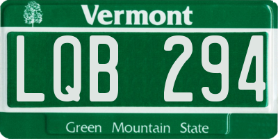VT license plate LQB294