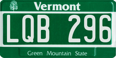VT license plate LQB296