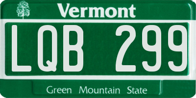 VT license plate LQB299