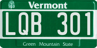 VT license plate LQB301