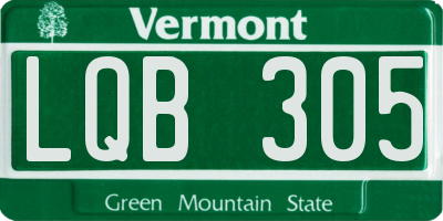 VT license plate LQB305
