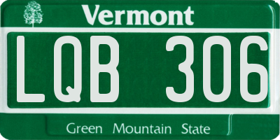 VT license plate LQB306