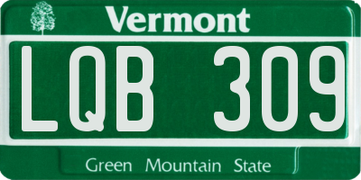 VT license plate LQB309