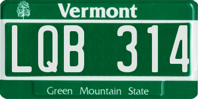 VT license plate LQB314