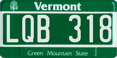 VT license plate LQB318