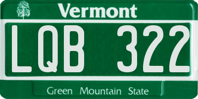 VT license plate LQB322