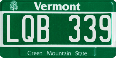 VT license plate LQB339