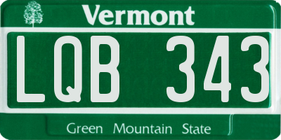 VT license plate LQB343