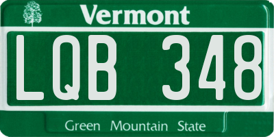 VT license plate LQB348